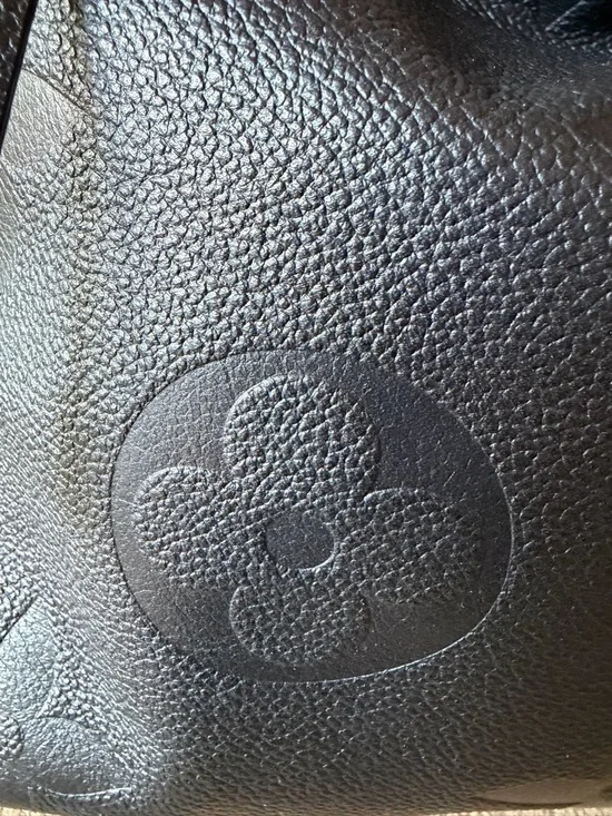 Louis Vuitton Black Monogram Embossed Hobo Bag. Carry All - Picture 5 of 10
